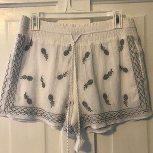 NWT J. Crew White & Silver Embroidered Shorts XS